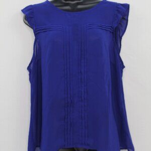 Nicole Miller Sleeveless Blue Blouse Womens XL